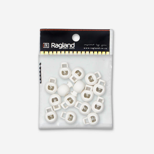 Toggles Round Single Hole White (15) - Ragland Fabrics