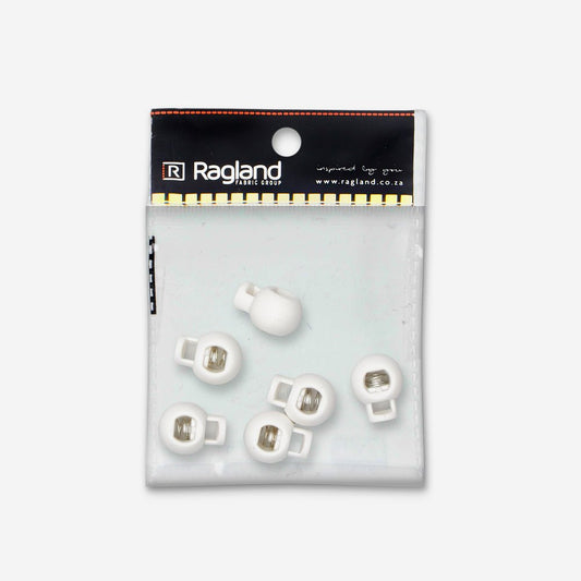 Toggles Round Single Hole White (6) - Ragland Fabrics
