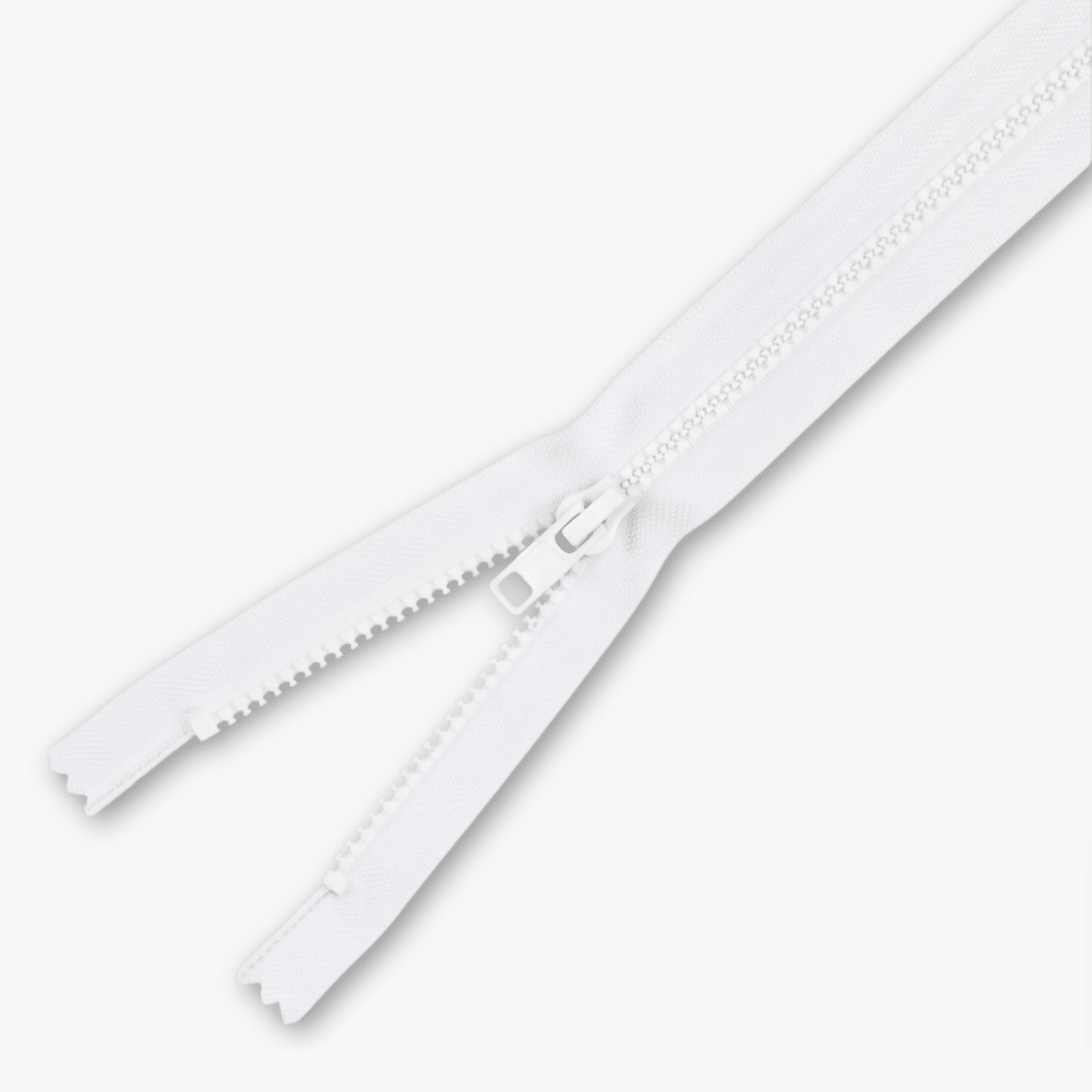Vislon Type 5 Chunky Zip Open Ended - 25cm White - Ragland Fabrics