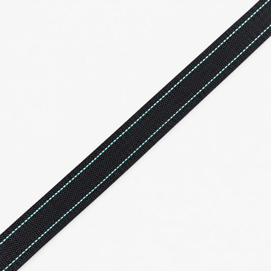 Nylon Webbing 38mm Black/Turq Stripe - TBD