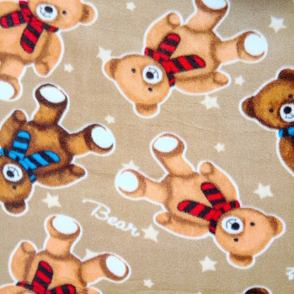 Printed Polar Fleece Teddy Bear Beige - Ragland Fabrics
