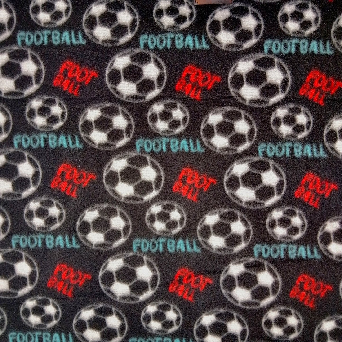 Printed Polar Fleece Football Black - Ragland Fabrics