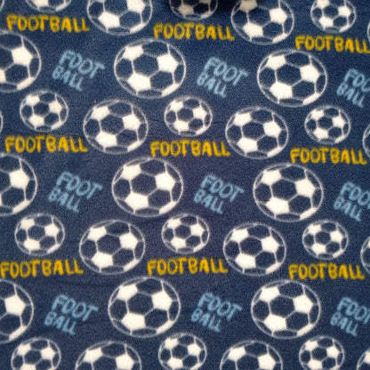 Printed Polar Fleece Football Navy - Ragland Fabrics