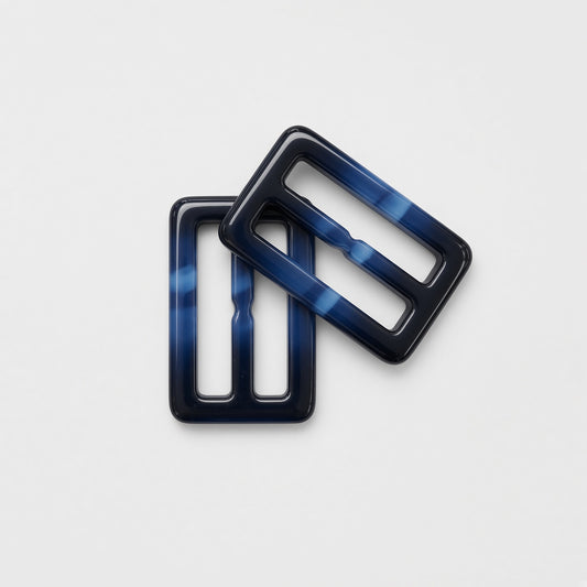 Resin Buckle 40mm 'Blue Marble' 2pc - Discontinued