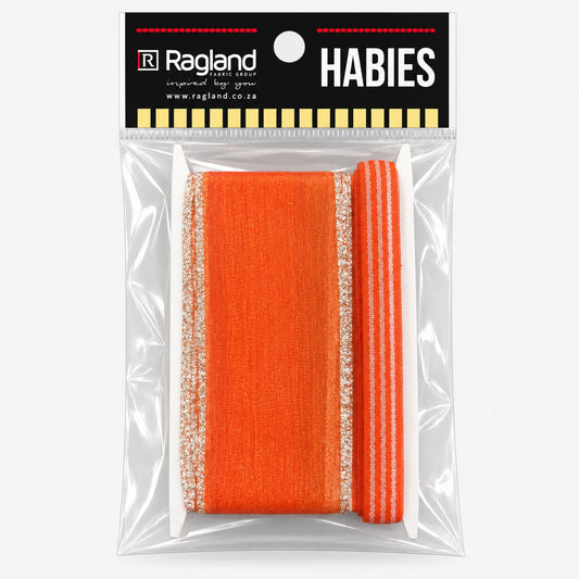 Embellishment / Craft Ribbon - Orange/Silver