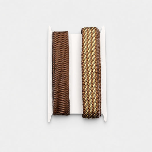 Embellishment / Craft Ribbon - Brown/Straw