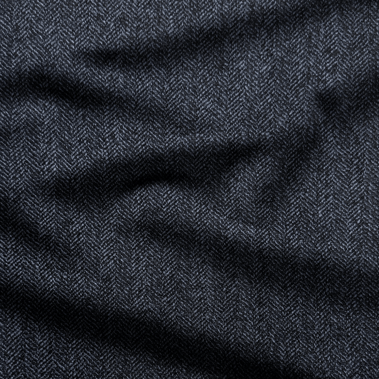 Herringbone Navy Winter Fabric - Ragland Fabrics