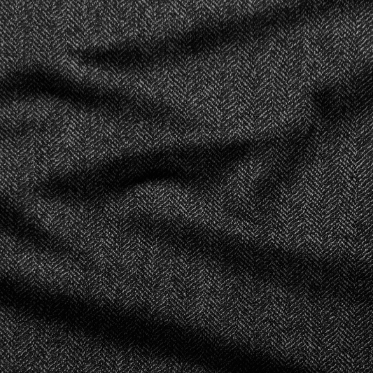 Herringbone Black Winter Fabric - Ragland Fabrics