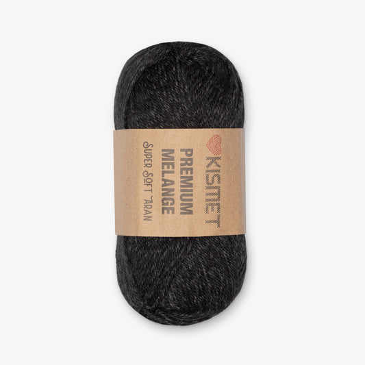 Premium Melange Aran Black 303 - Ragland Fabrics