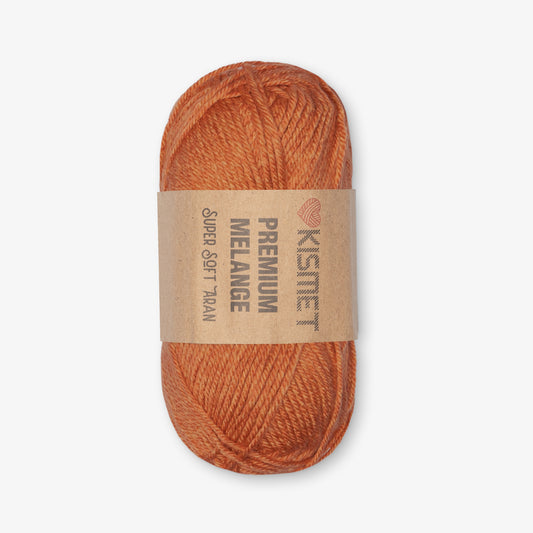 Premium Melange Aran Coral Orange 320 - Ragland Fabrics