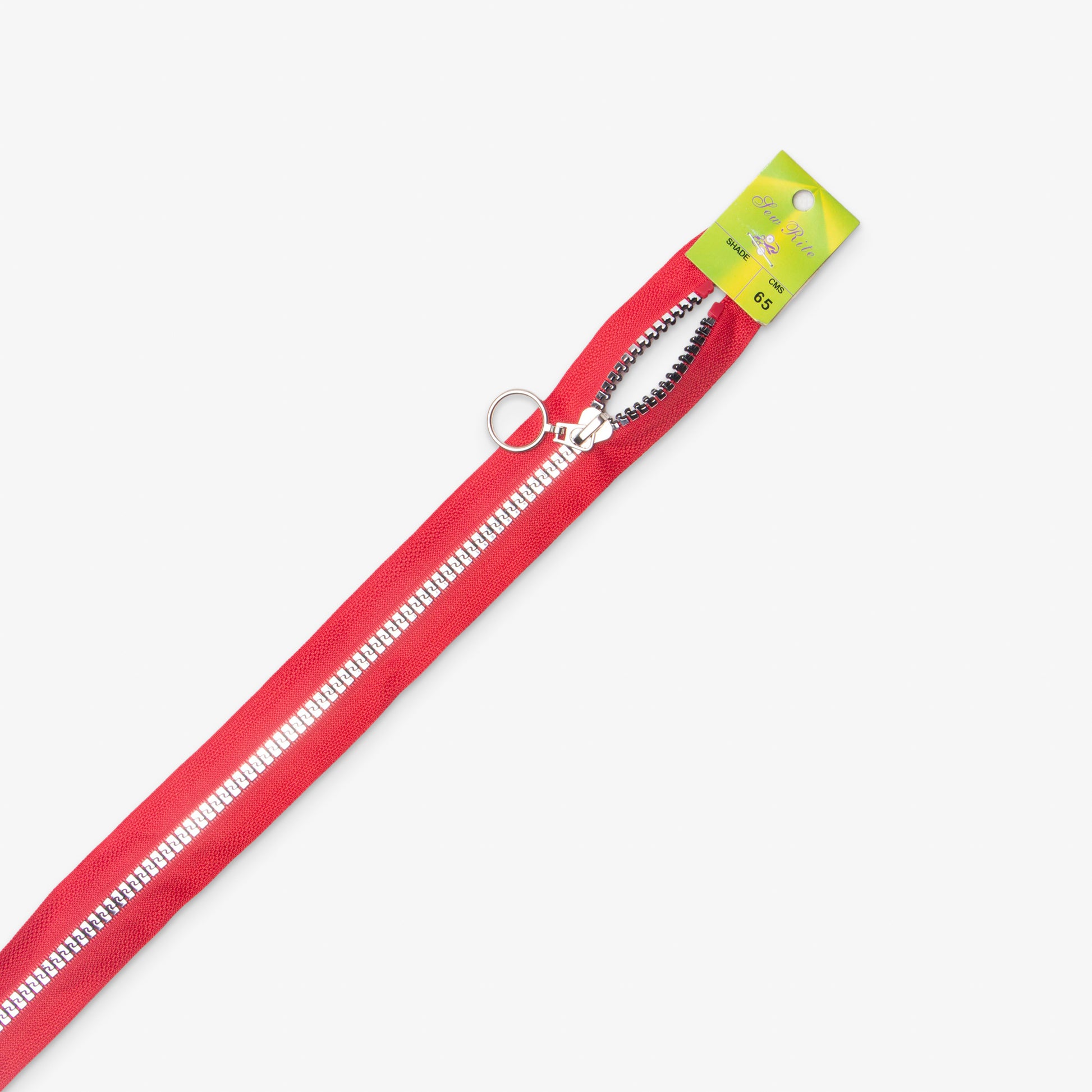 Decorative Dress Zips - Plastic 65cm Red - Ragland Fabrics