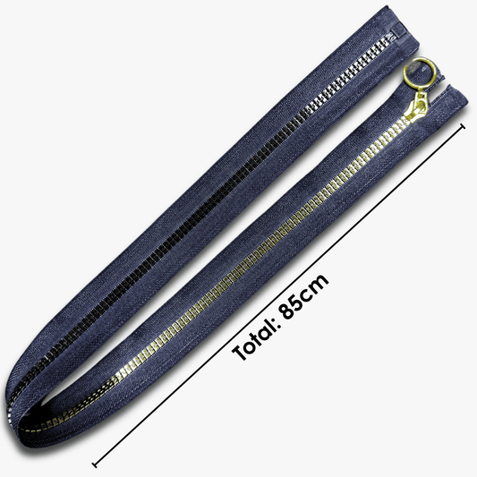 Vislon Type 5 Chunky Zip Open Ended - 85cm Navy Metallic - Discontinued - Ragland Fabrics