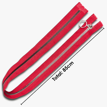Vislon Type 5 Chunky Zip Open Ended - 85cm RED Metallic - Discontinued - Ragland Fabrics