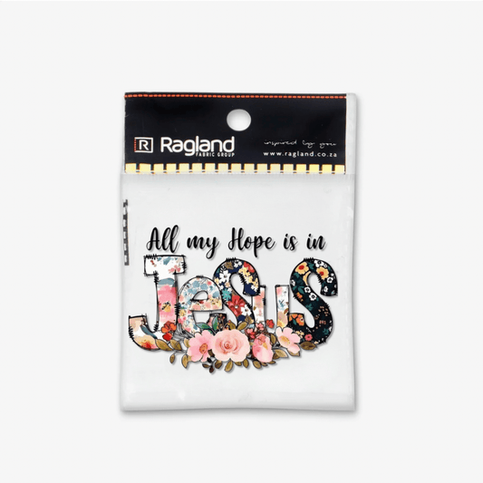 Motif Iron On Badge - All My Hope - Ragland Fabrics