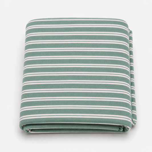 Last Of The Bests | 2m x 1.4m Cotton Lycra Aqua Stripe