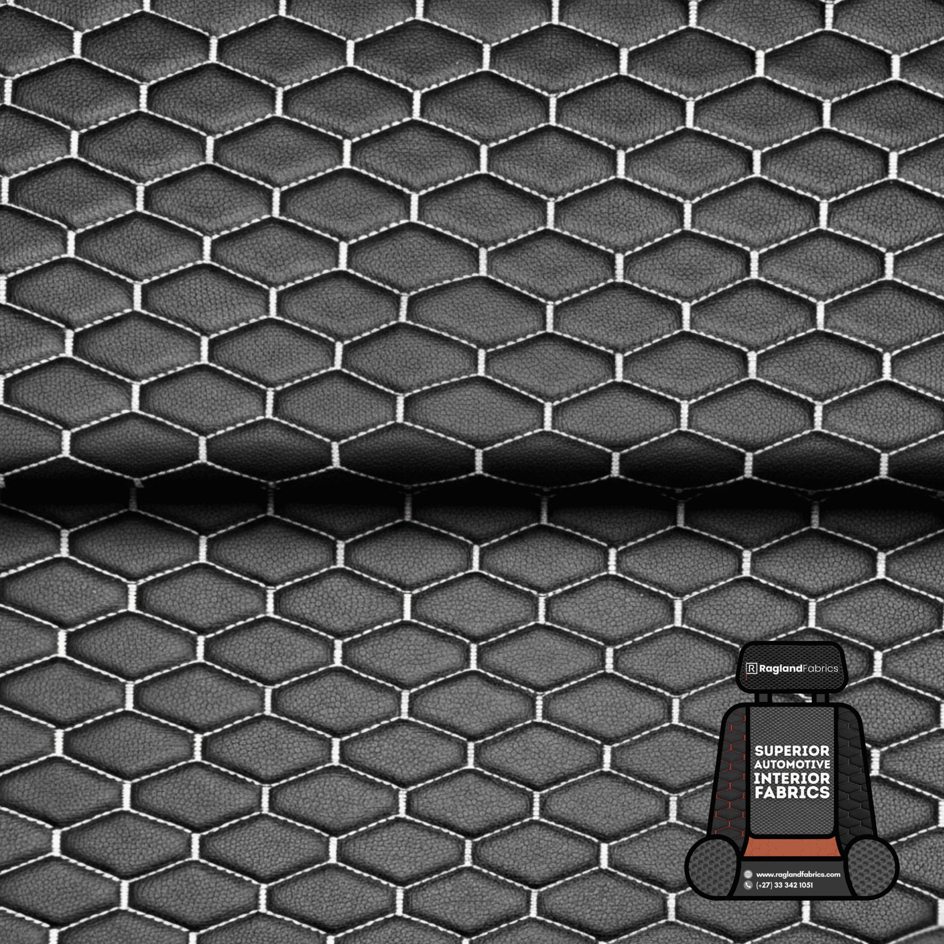 Automotive Upholstery Bentley White on Black - Ragland Fabrics