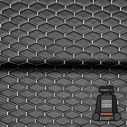 Automotive Upholstery Bentley White on Black - Ragland Fabrics