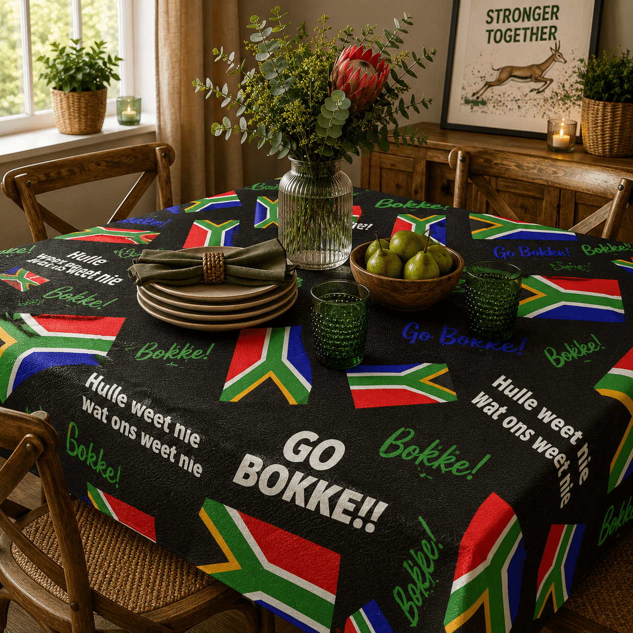 Printed Vinyl Bokke Green - Ragland Fabrics