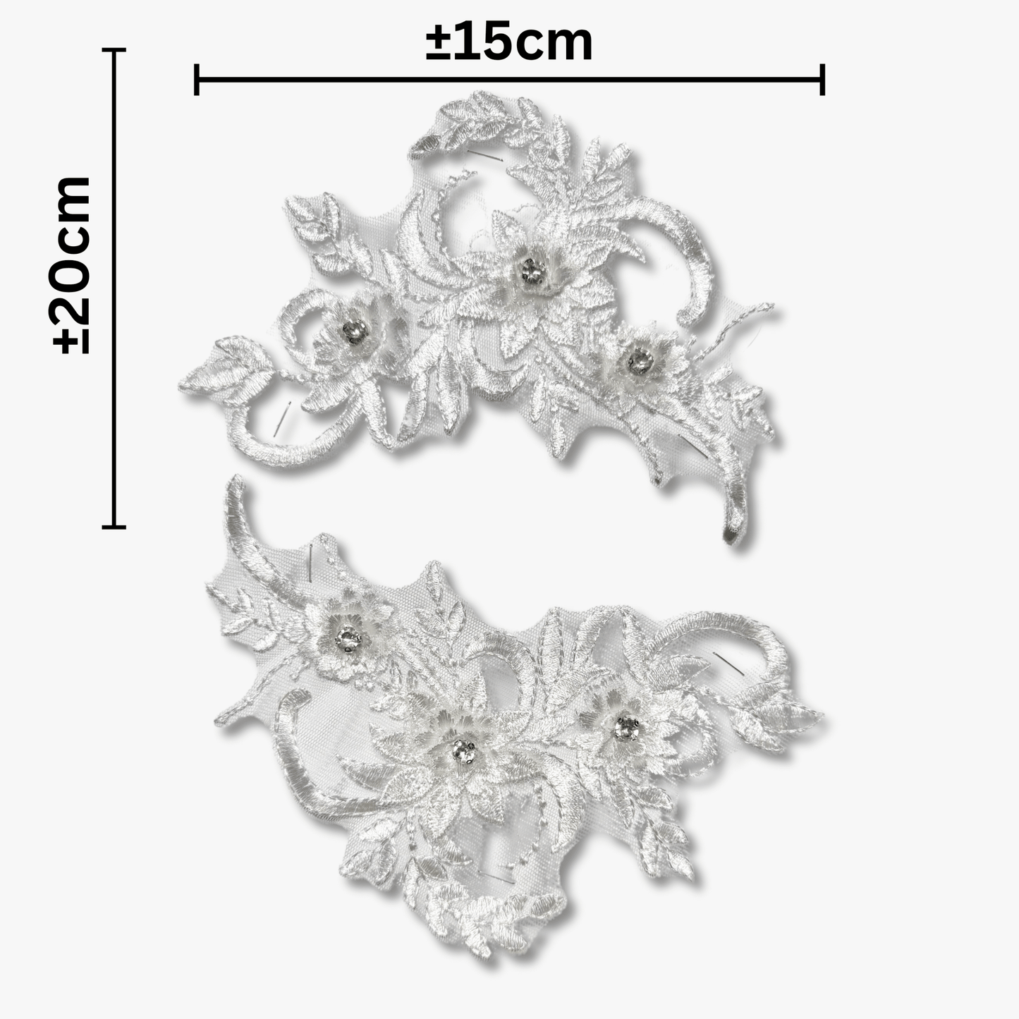 Beaded Bridal Motif - Double Floral - Ragland Fabrics