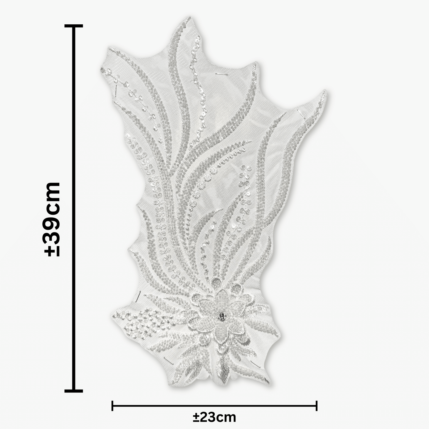 Beaded Bridal Motif - Large Floral - Ragland Fabrics