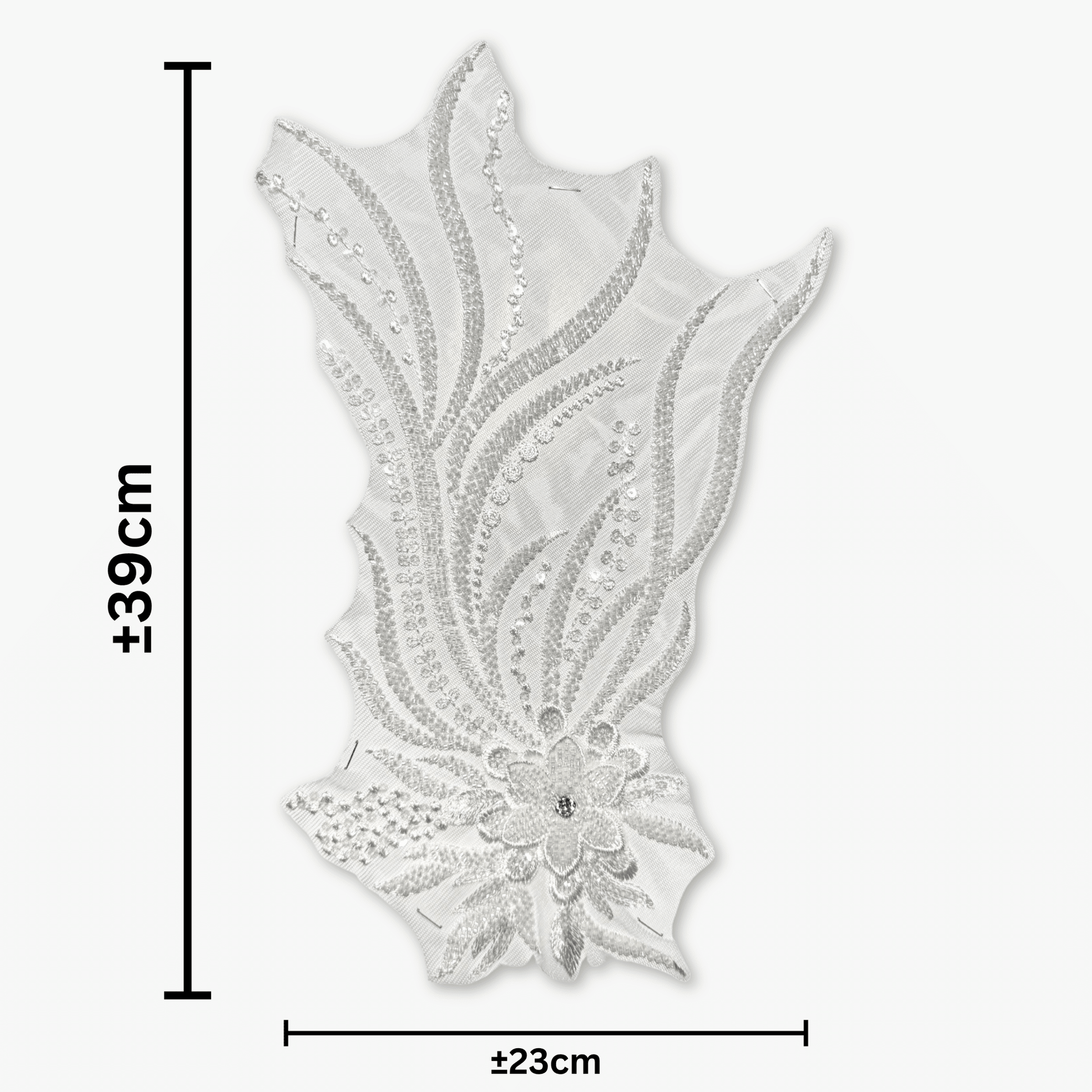 Beaded Bridal Motif - Large Floral - Ragland Fabrics