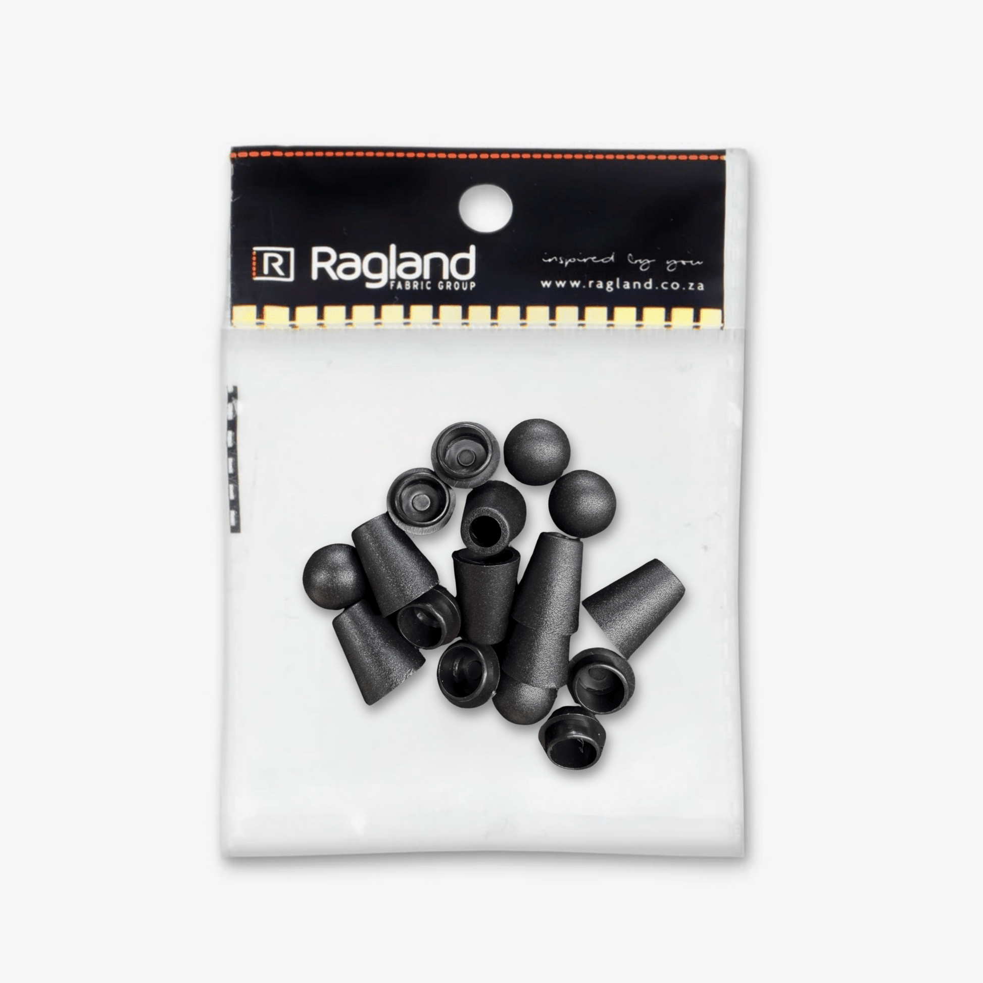 Bell Cord End Caps 5mm Black - Ragland Fabrics