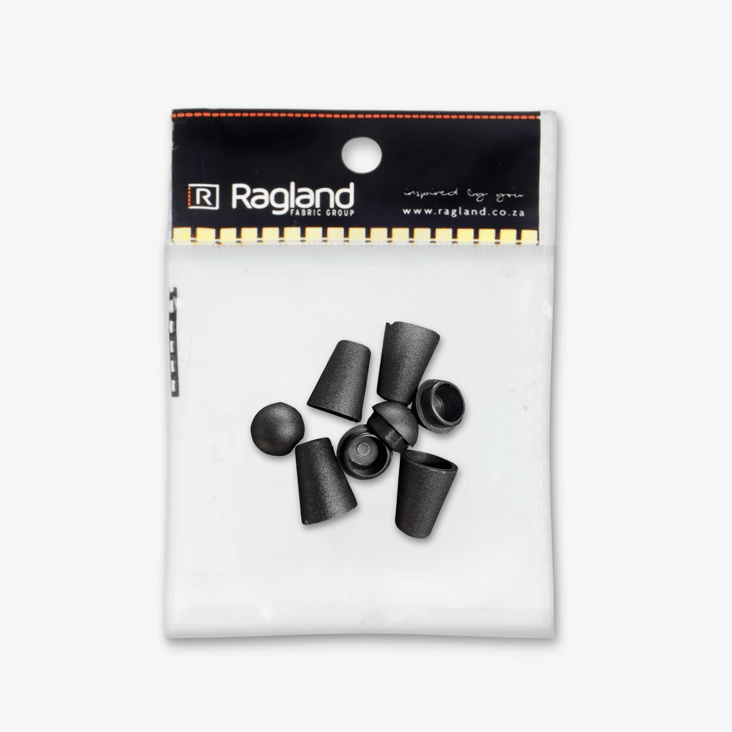 Bell Cord End Caps 5mm Black - Ragland Fabrics