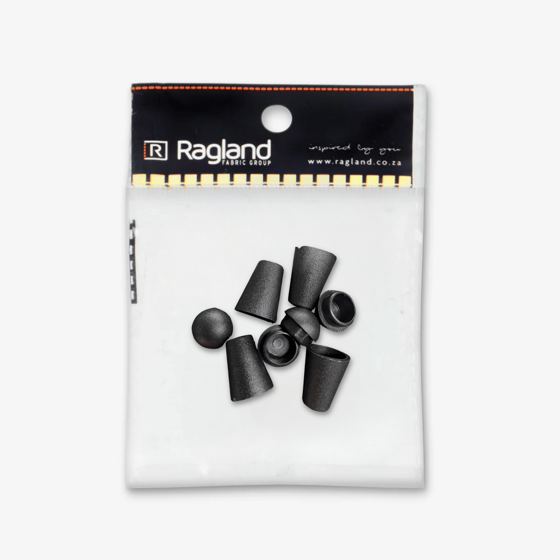 Bell Cord End Caps 5mm Black - Ragland Fabrics