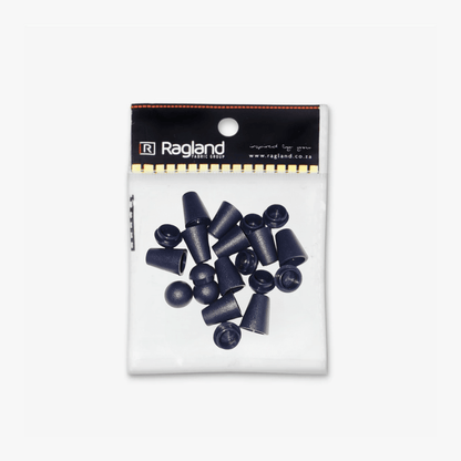 Bell Cord End Caps 5mm Navy - Ragland Fabrics