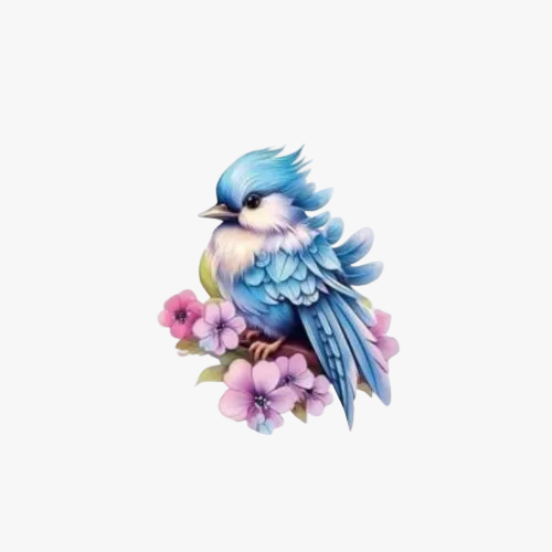Motif Iron On Badge - Bird 6.5cmx5.5cm - Ragland Fabrics