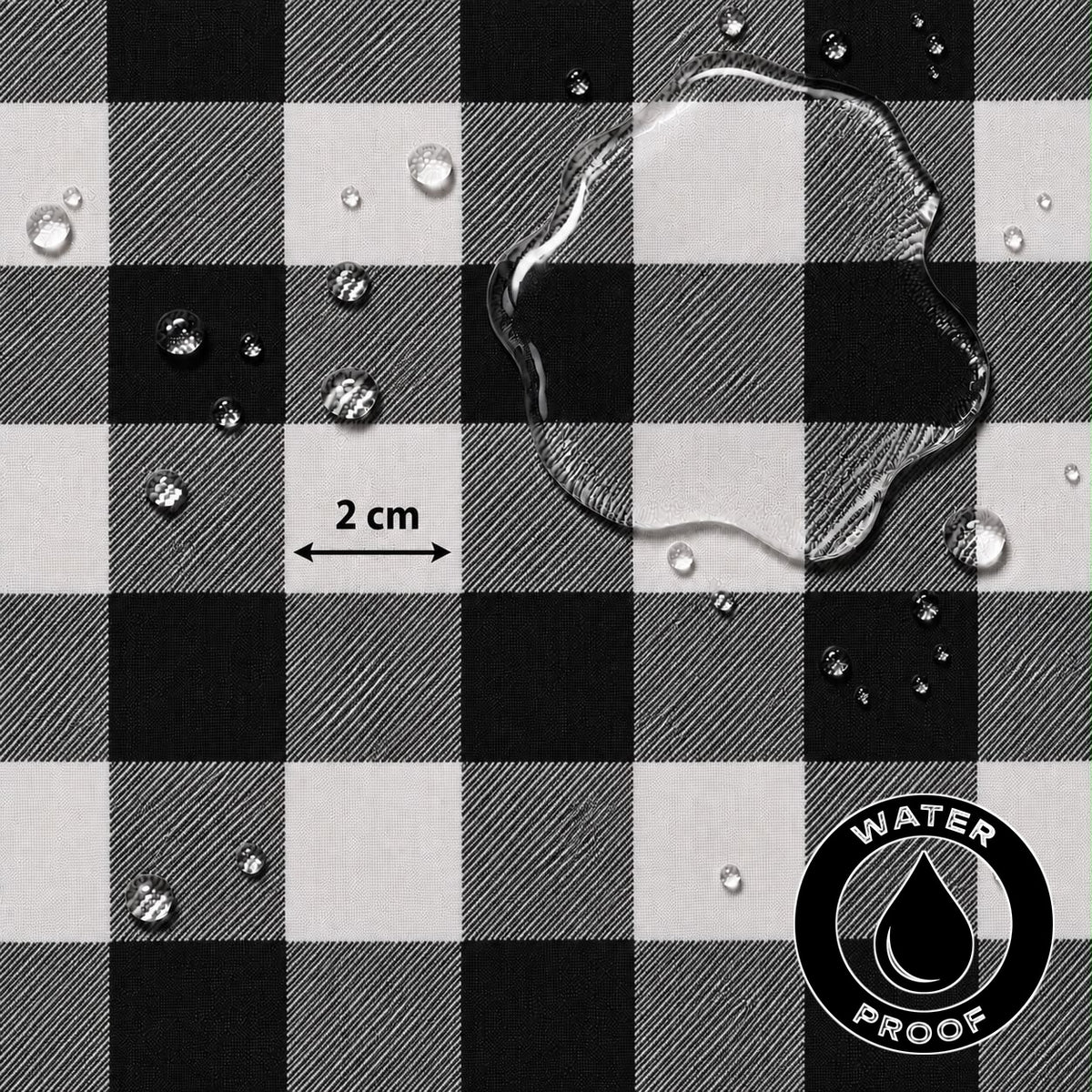 Gingham Large Black Waterproof