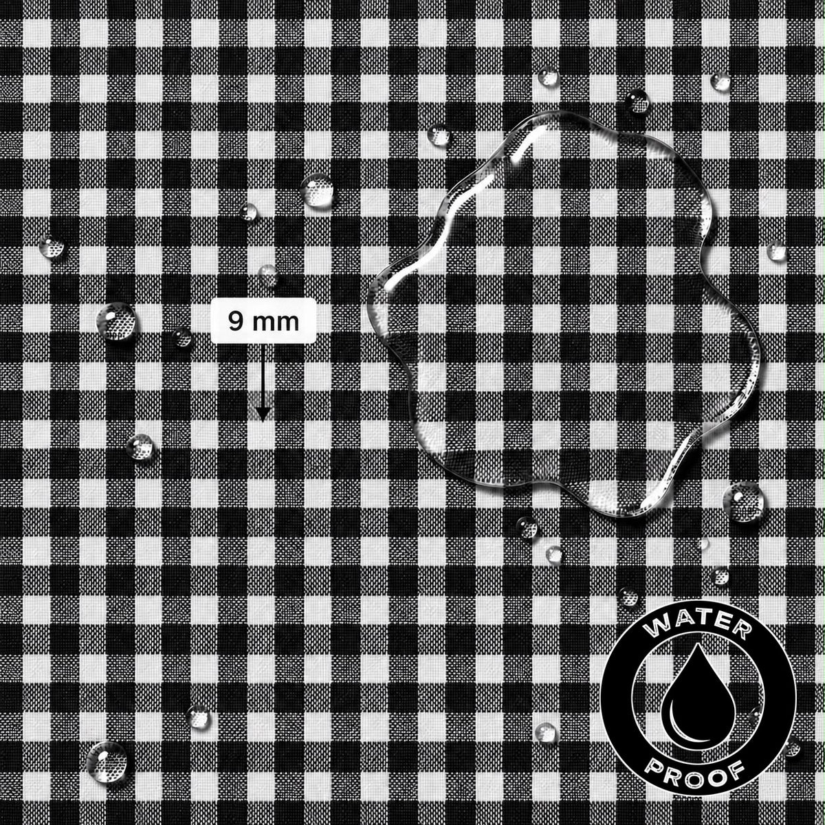Gingham Small Black Waterproof