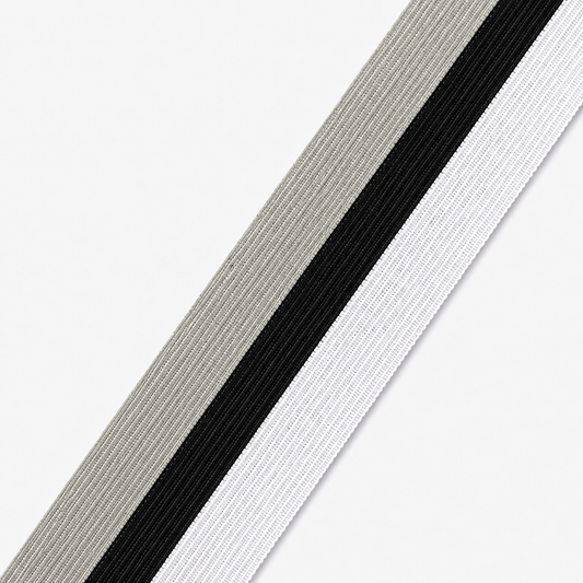 Polyester Tape 45mm Grey / Black / White - Ragland Fabrics