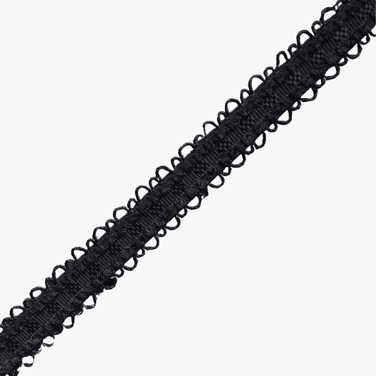 Bra Elastic 12mm Textured Loop Black - Discontinued - Ragland Fabrics