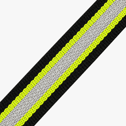 Nylon Webbing ?mm Black,Yellow and Grey - Ragland Fabrics