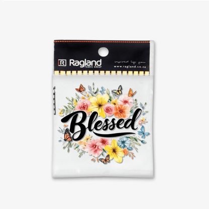 Motif Iron On Badge - Floral Butterfly Blessed - Ragland Fabrics