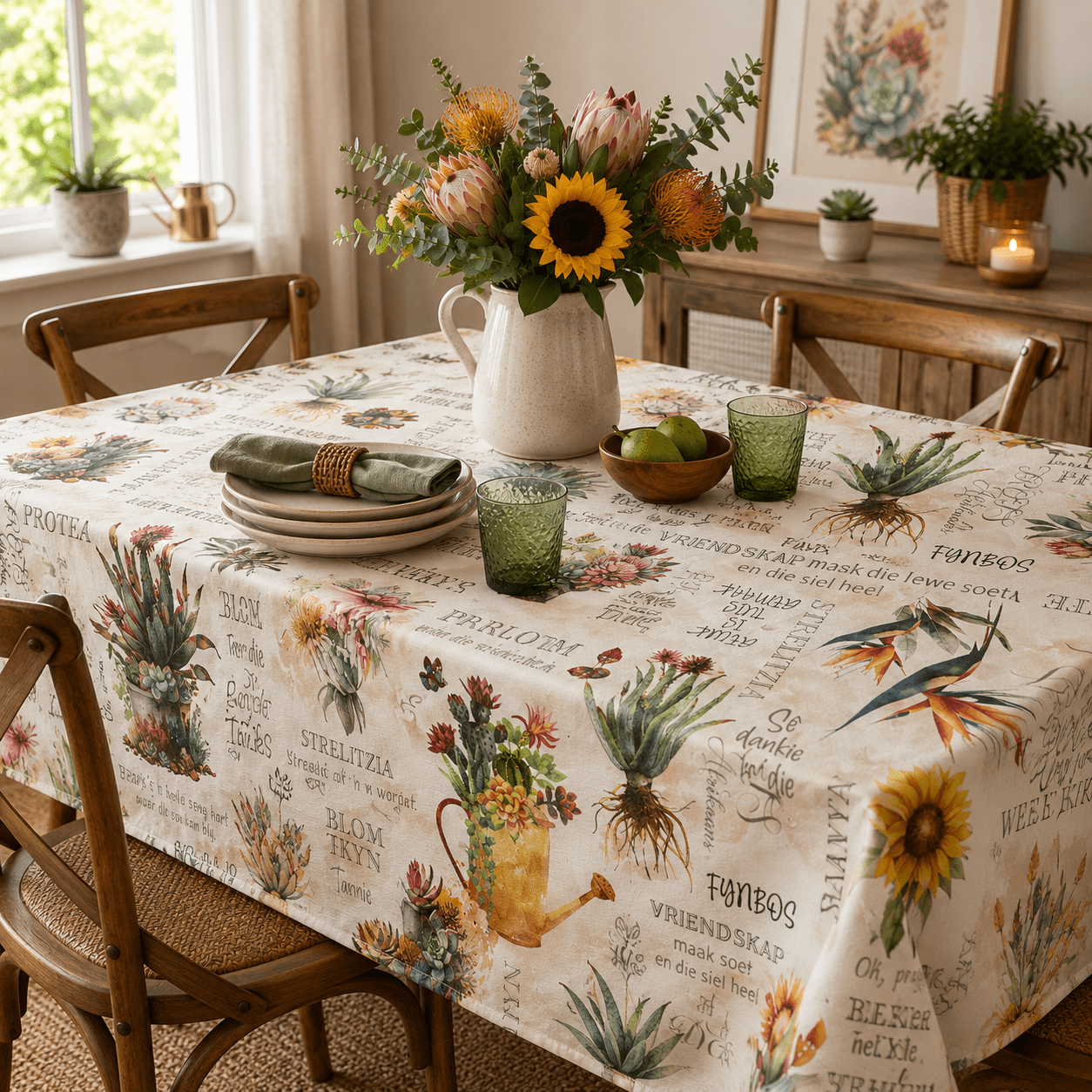 Printed Vinyl Blomme - Ragland Fabrics