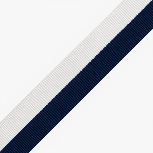 Polyester Tape ±55mm Navy/White Stripe - Ragland Fabrics