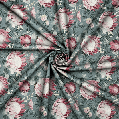 Box Weave Furnishing Protea Duck Egg - Ragland Fabrics