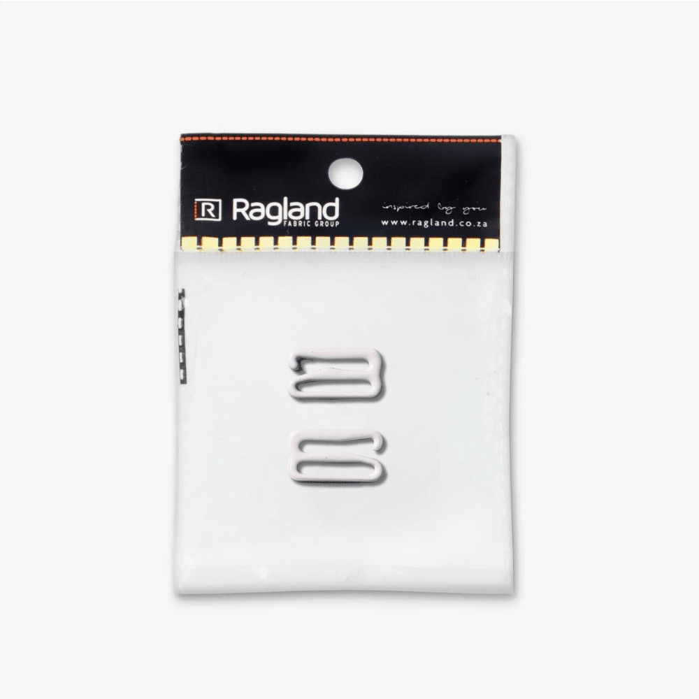 Bra Strap Buckle - 15mm | White - Ragland Fabrics