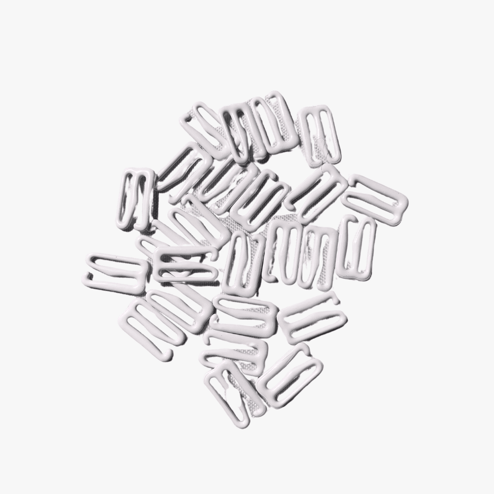 Bra Strap Buckle - 15mm | White - Ragland Fabrics