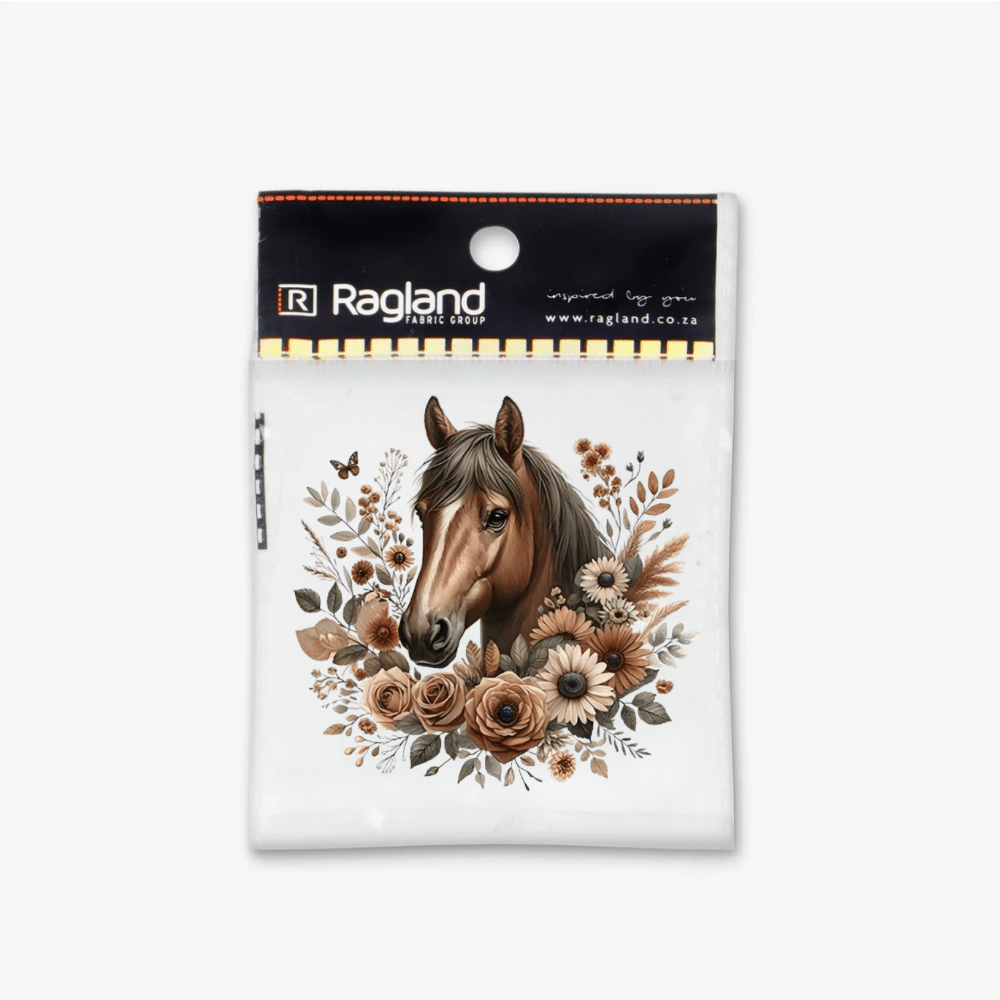 Motif Iron On Badge - Brown Horse - Ragland Fabrics