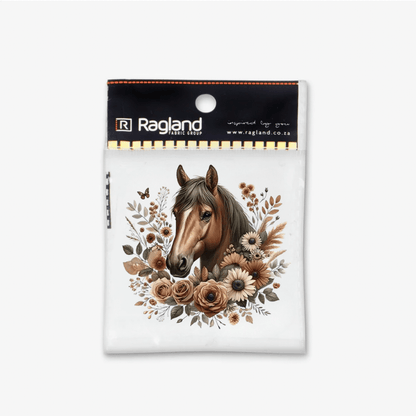Motif Iron On Badge - Brown Horse - Ragland Fabrics