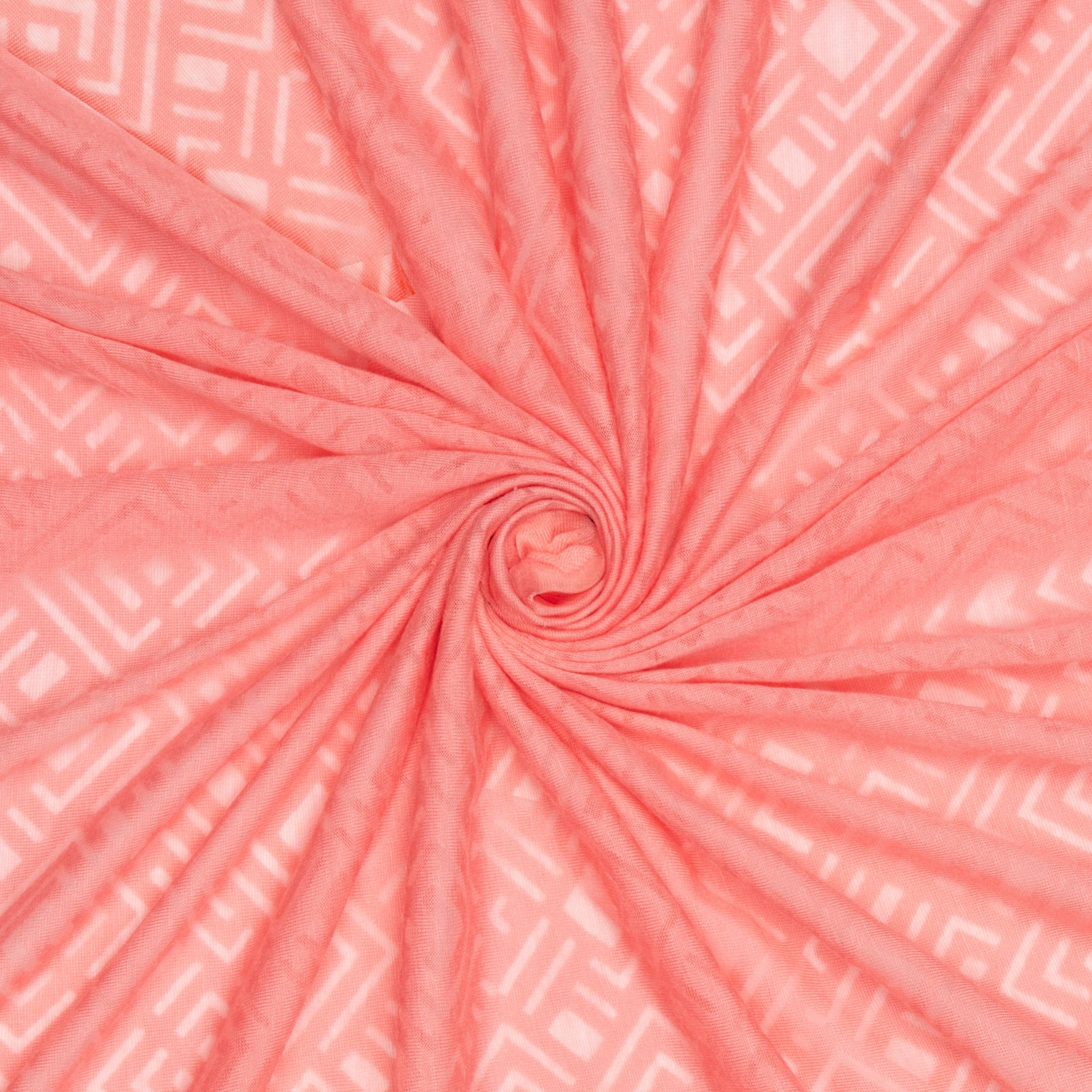 Burn - Out Knit Coral Geo - Ragland Fabrics