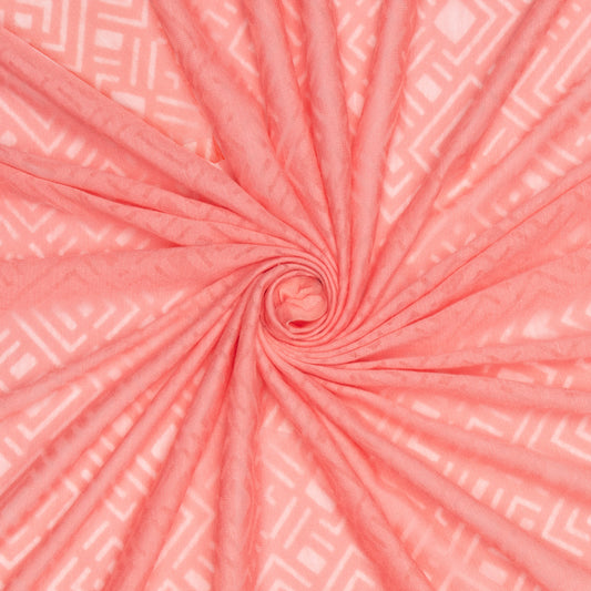 Burn - Out Knit Coral Geo - Ragland Fabrics