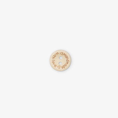 Button Hand Made with Love - Ragland Fabrics