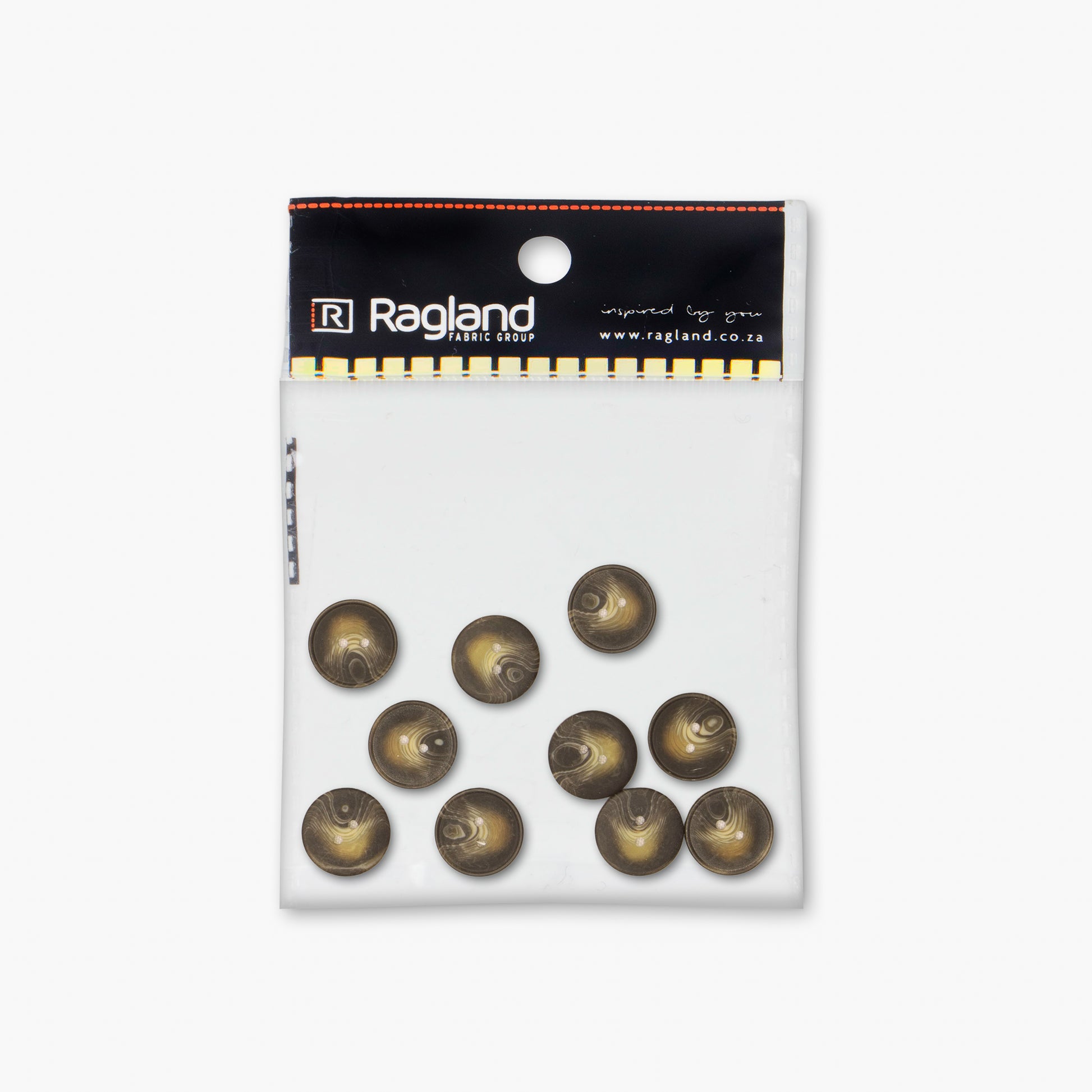 Button Tortoise Shell Look Flat (10pcs) - Ragland Fabrics