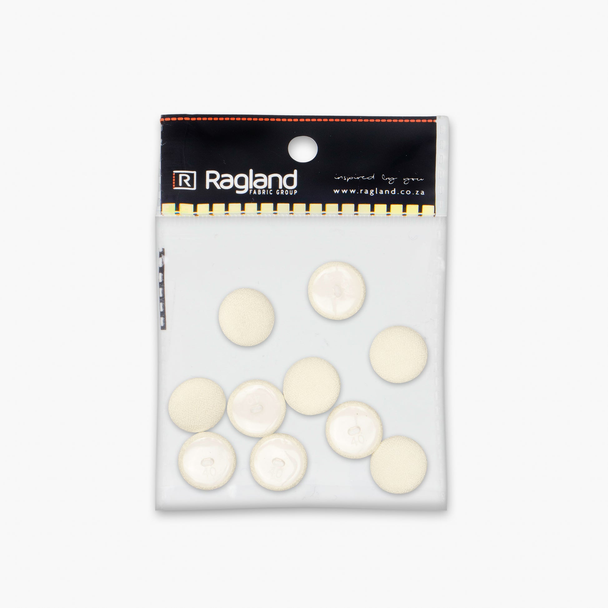 Button Covered Cream 25mm (10pcs) - Ragland Fabrics