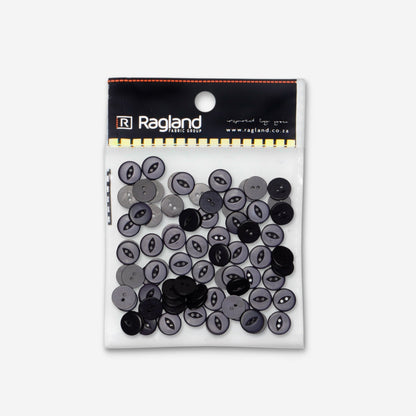 Buttons Fish Eye Black - 15mm TBD - Ragland Fabrics