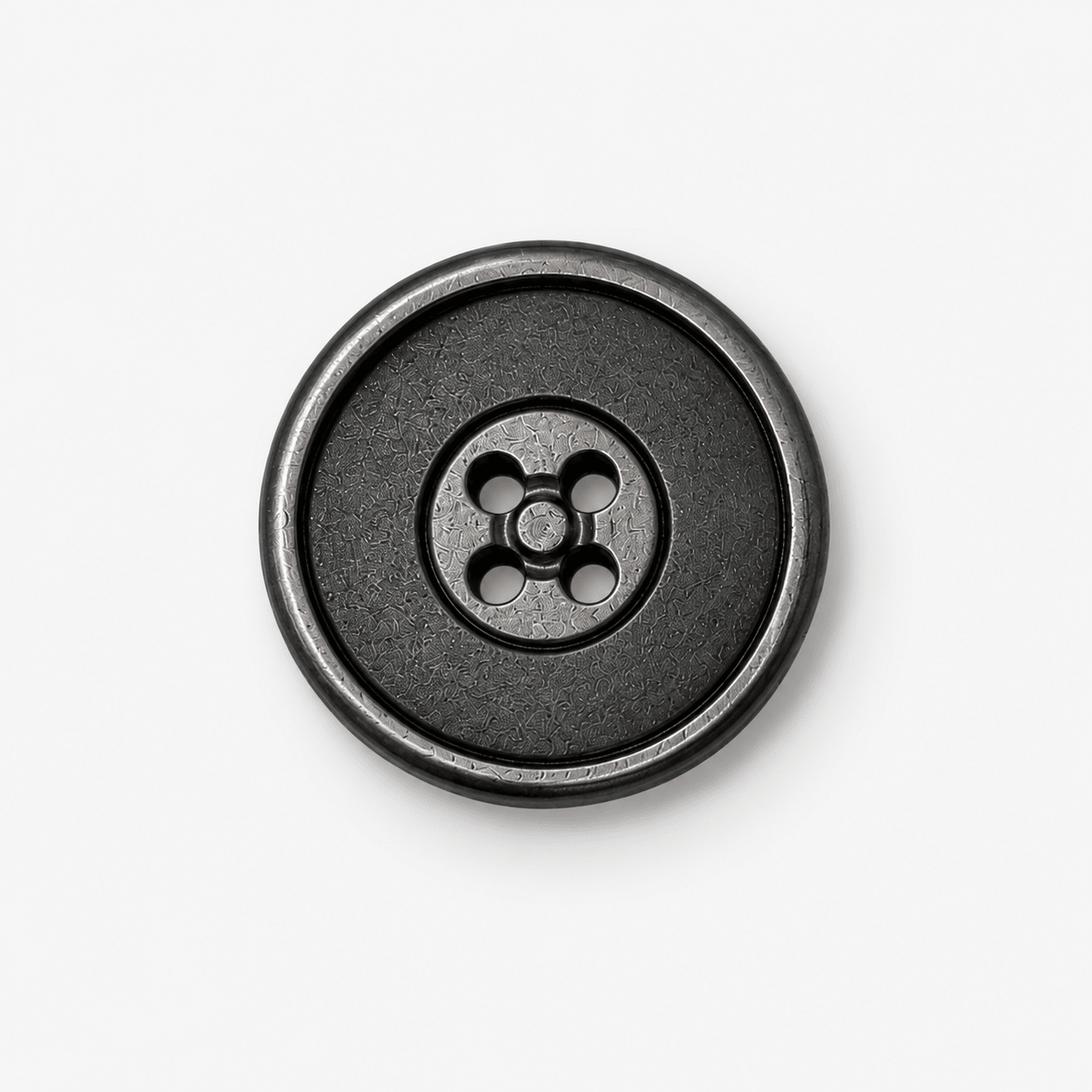 Buttons Shirt 4 Hole LARGE - Gunmetal/Black - Ragland Fabrics